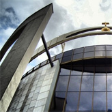 This is the basilica of the "Divine Mercy Sanctuary" in Cracow.
