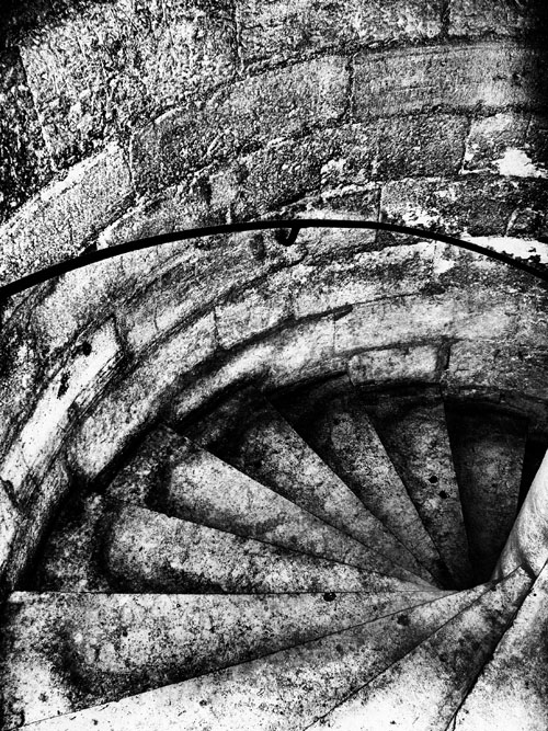 Stairs in one of the towers of the cathedral Notre Dame de Paris.